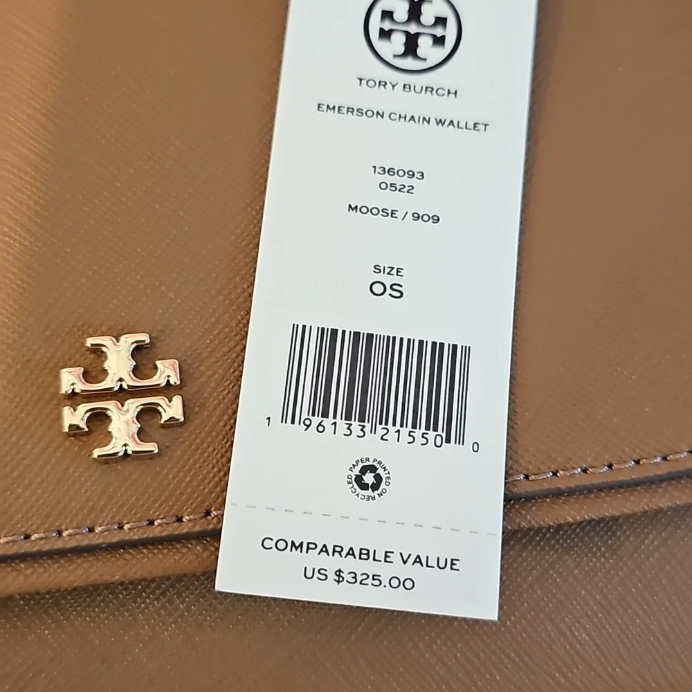 Tory Burch Emerson Wallet Crossbody Bag with Gold Chain